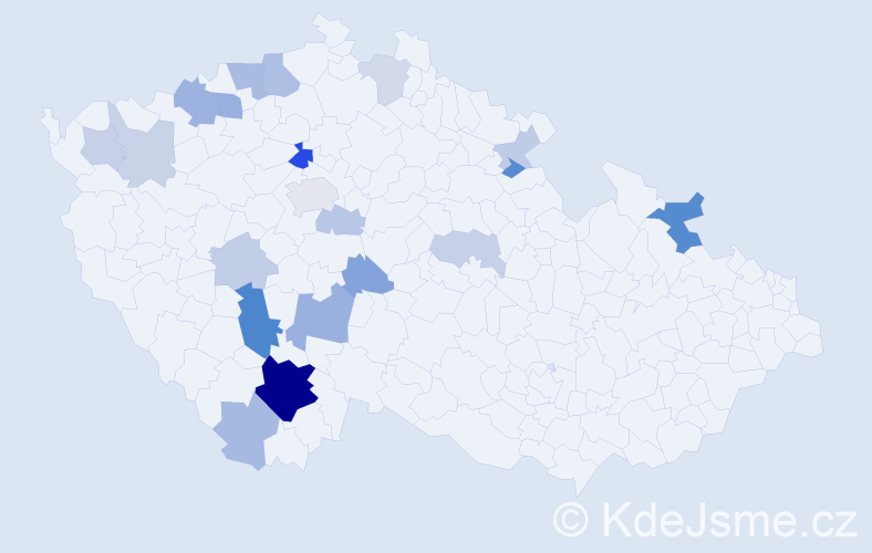 Příjmení: 'Laur', počet výskytů 50 v celé ČR