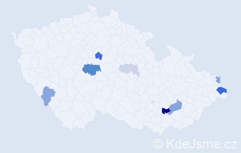 Příjmení: 'Kalfas', počet výskytů 24 v celé ČR