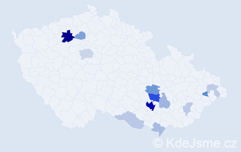 Příjmení: 'Baláč', počet výskytů 49 v celé ČR