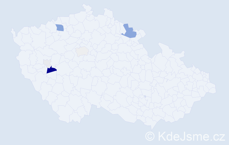 Příjmení: 'Kranátová', počet výskytů 21 v celé ČR