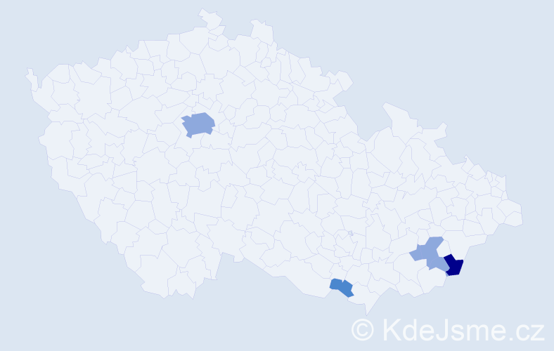 Příjmení: 'Barcůchová', počet výskytů 11 v celé ČR