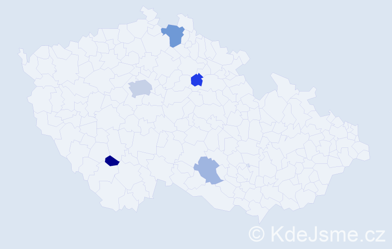 Příjmení: 'Daniels', počet výskytů 11 v celé ČR