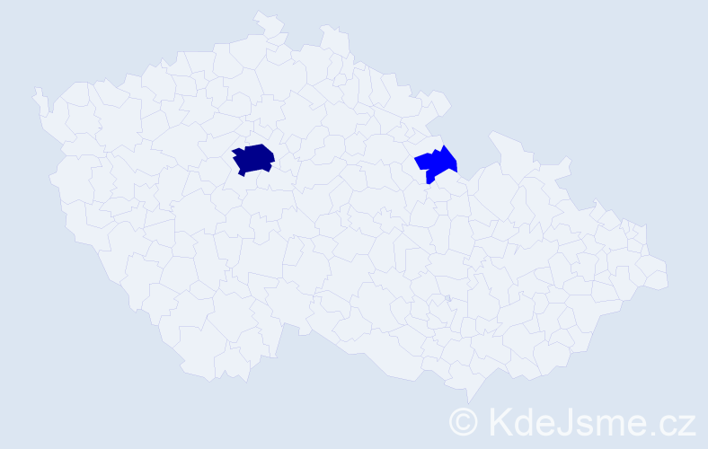 Příjmení: 'Player', počet výskytů 5 v celé ČR