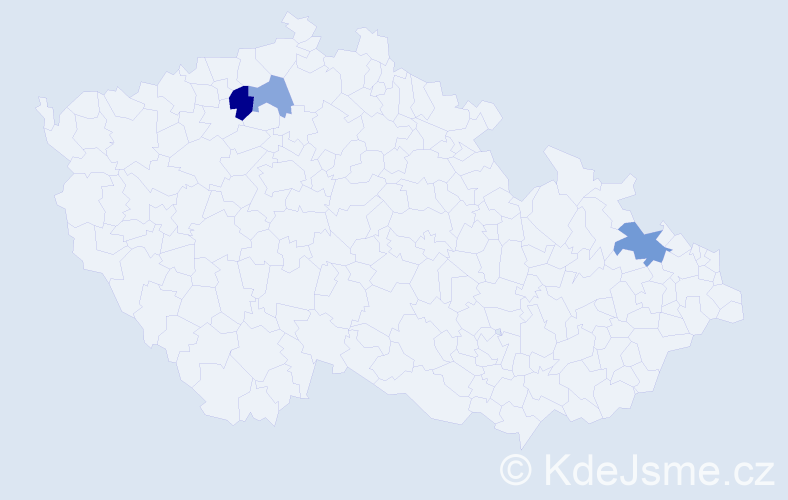 Příjmení: 'Rezbárik', počet výskytů 5 v celé ČR