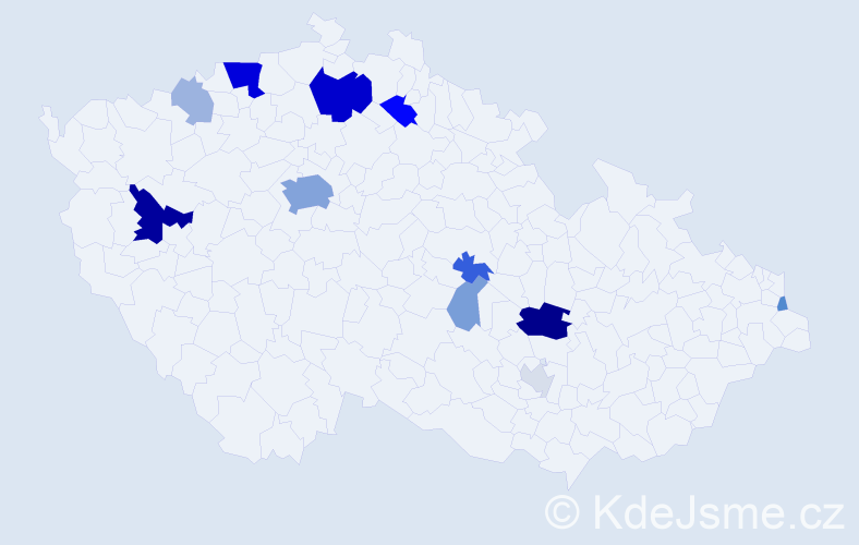 Příjmení: 'Seko', počet výskytů 39 v celé ČR