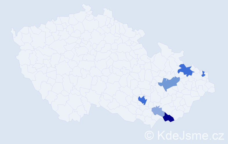 Příjmení: 'Bedrava', počet výskytů 28 v celé ČR