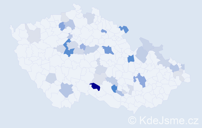 Příjmení: 'Kamarytová', počet výskytů 92 v celé ČR