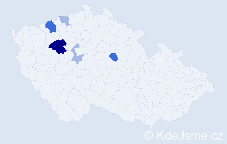 Příjmení: 'Kundrat', počet výskytů 10 v celé ČR