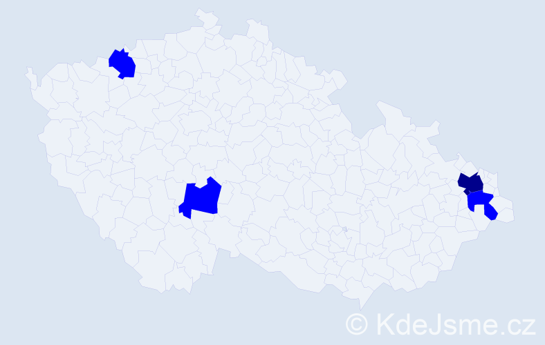 Příjmení: 'Tetemonda', počet výskytů 9 v celé ČR