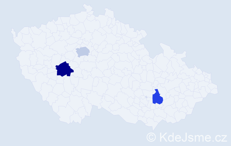 Příjmení: 'Rebljan', počet výskytů 5 v celé ČR