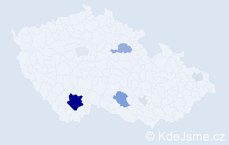 Příjmení: 'Stankay', počet výskytů 19 v celé ČR