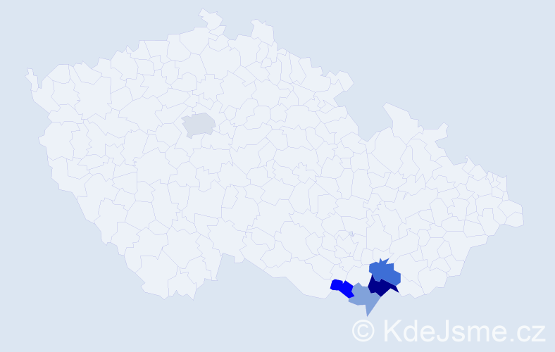 Příjmení: 'Baldriánová', počet výskytů 10 v celé ČR