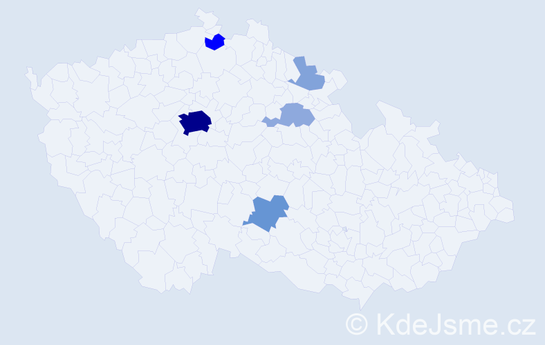 Příjmení: 'Raiterová', počet výskytů 20 v celé ČR