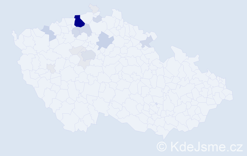 Příjmení: 'Krok', počet výskytů 74 v celé ČR