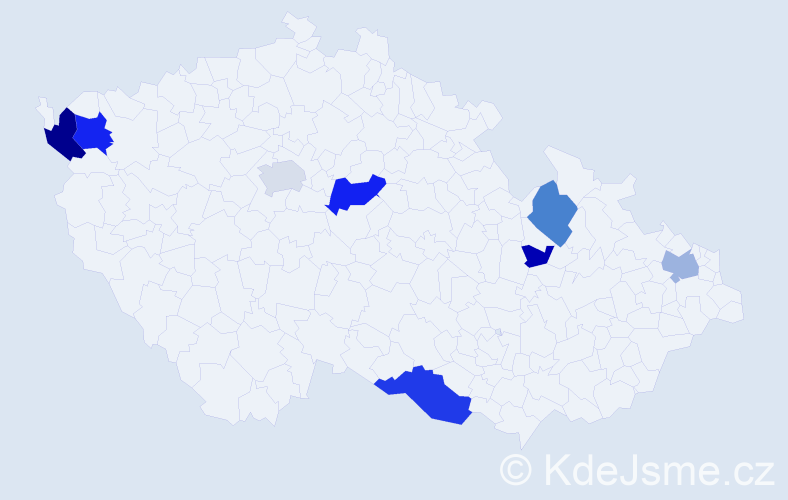 Příjmení: 'Saxa', počet výskytů 19 v celé ČR