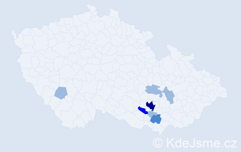 Příjmení: 'Stejkora', počet výskytů 13 v celé ČR