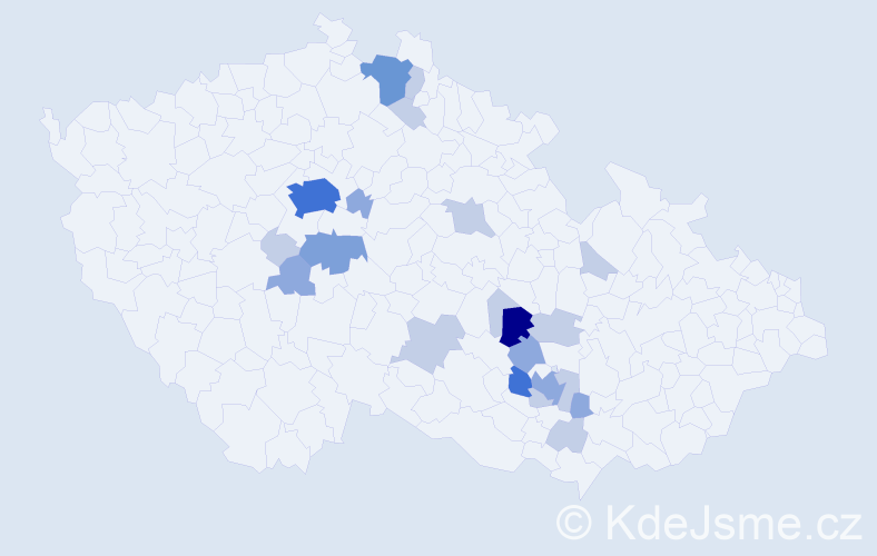 Příjmení: 'Sadecký', počet výskytů 50 v celé ČR