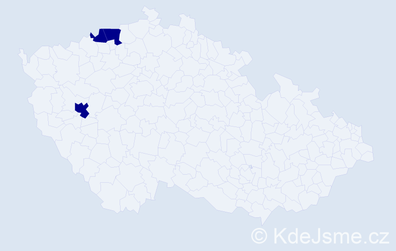 Příjmení: 'Bidaš', počet výskytů 6 v celé ČR