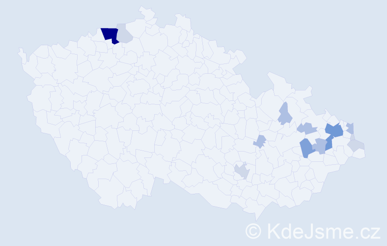 Příjmení: 'Bittala', počet výskytů 43 v celé ČR