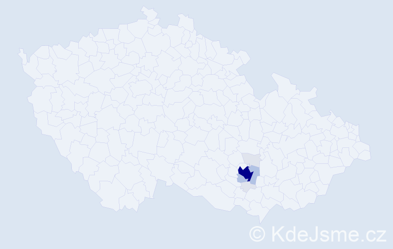 Příjmení: 'Zaplatilová', počet výskytů 38 v celé ČR