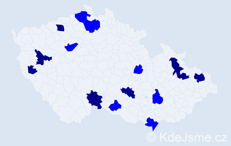 Příjmení: 'Molo', počet výskytů 23 v celé ČR