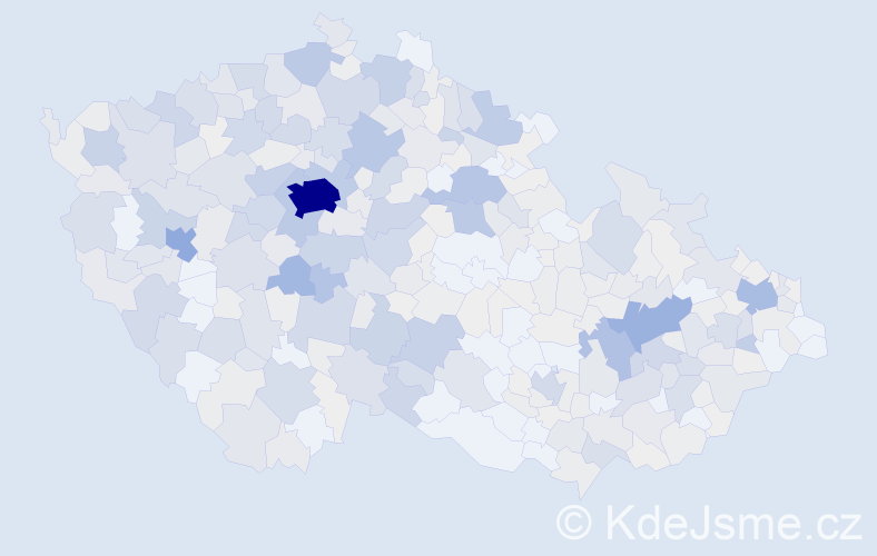 Příjmení: 'Křížek', počet výskytů 1921 v celé ČR
