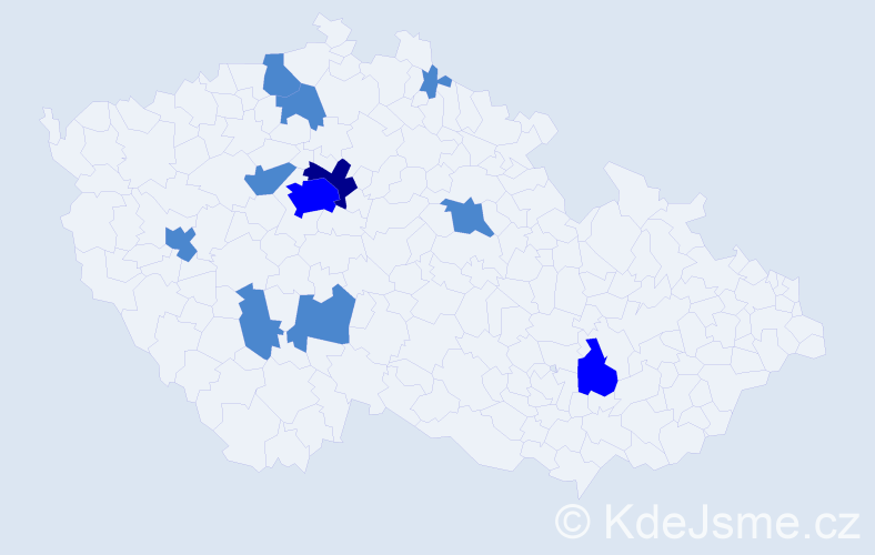 Příjmení: 'Tymchenko', počet výskytů 15 v celé ČR