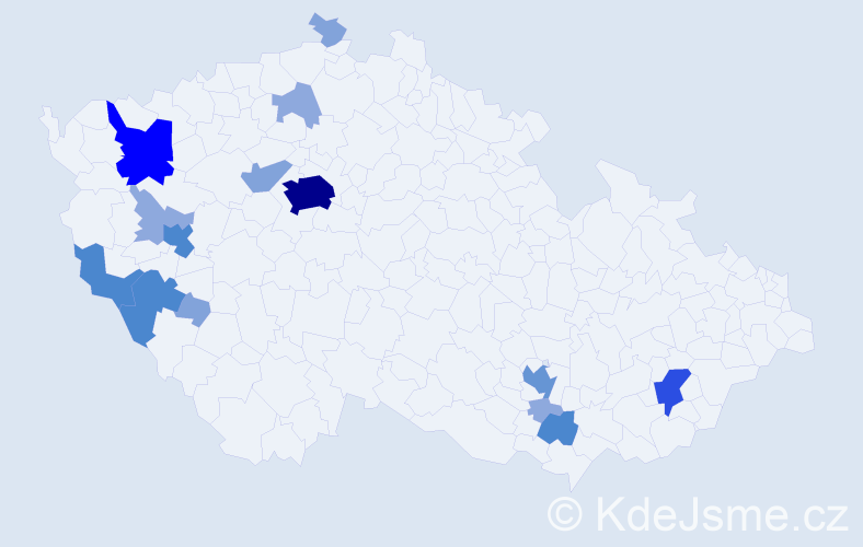 Příjmení: 'Vejvančická', počet výskytů 47 v celé ČR