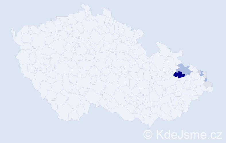 Příjmení: 'Pasrbek', počet výskytů 22 v celé ČR