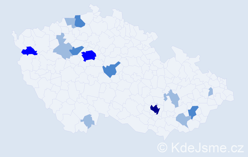 Příjmení: 'Bailey', počet výskytů 25 v celé ČR