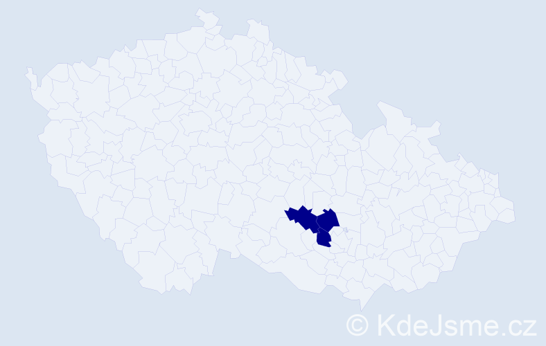 Příjmení: 'Růdová', počet výskytů 9 v celé ČR