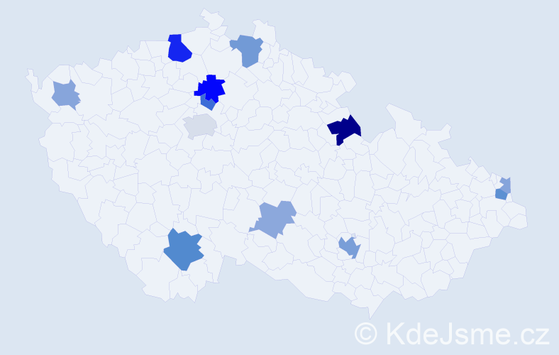 Příjmení: 'Krautschneider', počet výskytů 25 v celé ČR