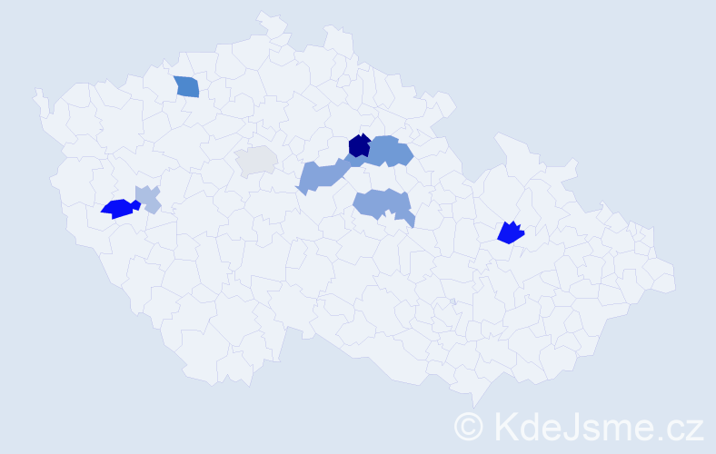 Příjmení: 'Lukacs', počet výskytů 11 v celé ČR