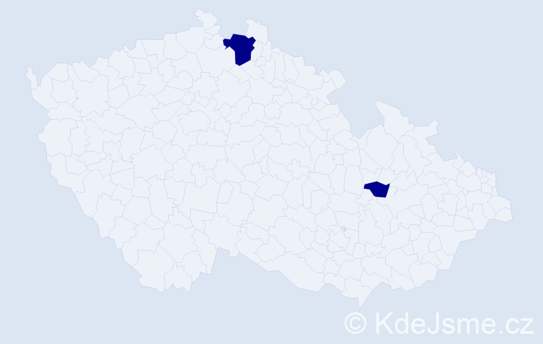 Příjmení: 'Mošcovits', počet výskytů 2 v celé ČR