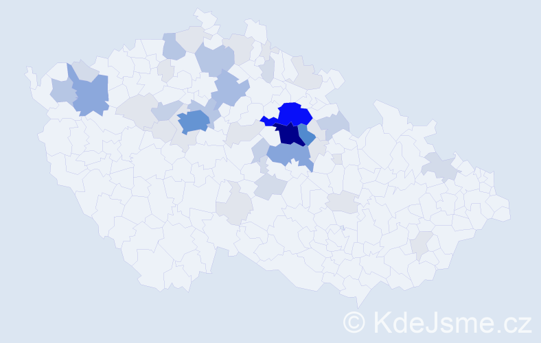 Příjmení: 'Bačinová', počet výskytů 157 v celé ČR