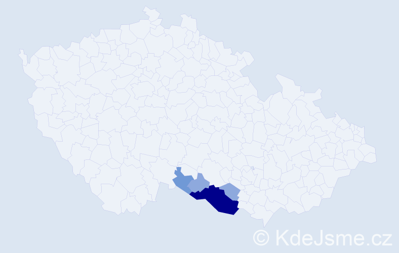 Příjmení: 'Mostbeková', počet výskytů 14 v celé ČR