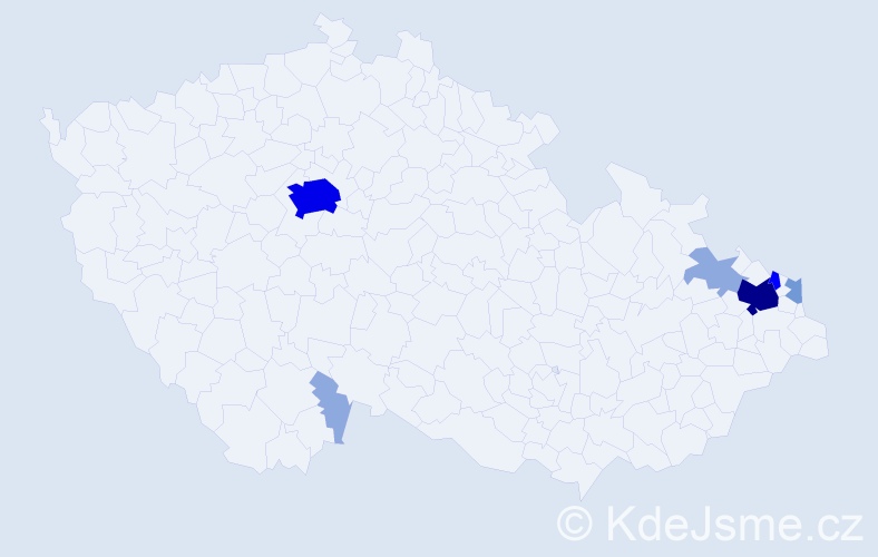 Příjmení: 'Stráňava', počet výskytů 19 v celé ČR