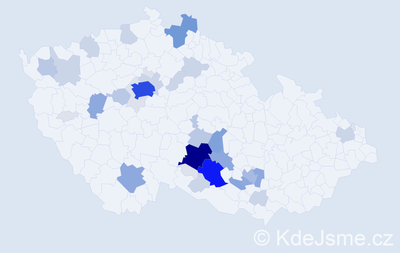 Příjmení: 'Partl', počet výskytů 151 v celé ČR
