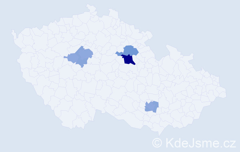Příjmení: 'Hybská', počet výskytů 19 v celé ČR