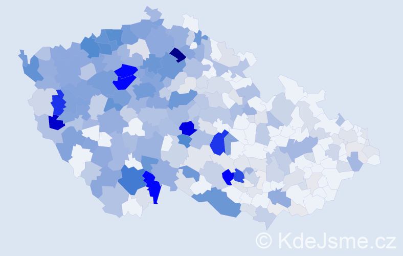 Příjmení: 'Nedvěd', počet výskytů 1655 v celé ČR