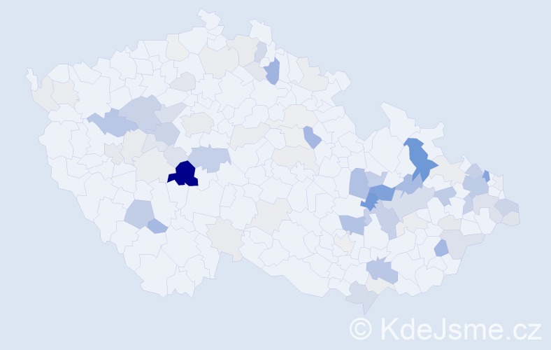 Příjmení: 'Kopka', počet výskytů 239 v celé ČR