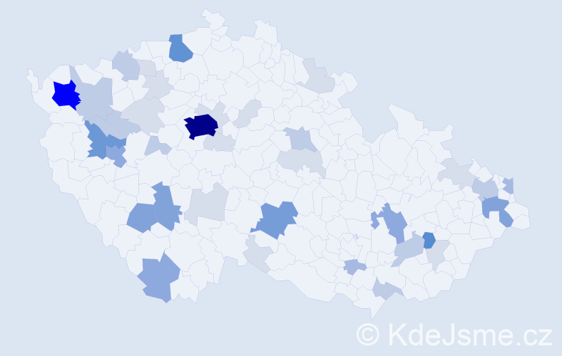 Příjmení: 'Karol', počet výskytů 127 v celé ČR