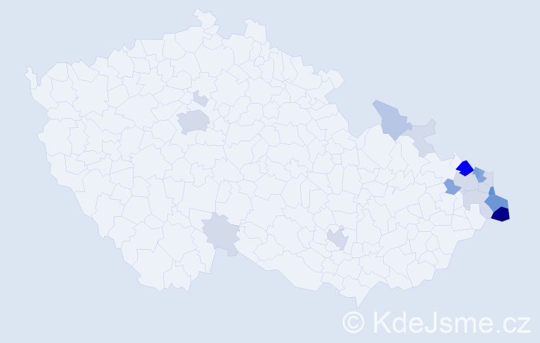 Příjmení: 'Placzek', počet výskytů 67 v celé ČR