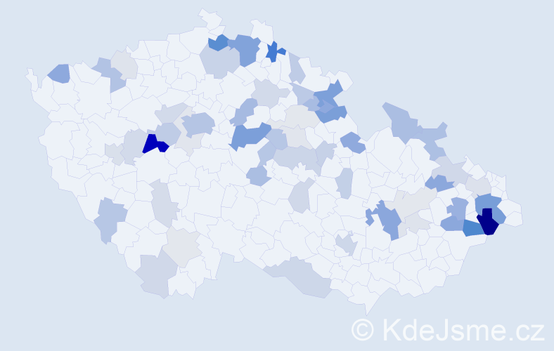 Příjmení: 'Balašová', počet výskytů 161 v celé ČR