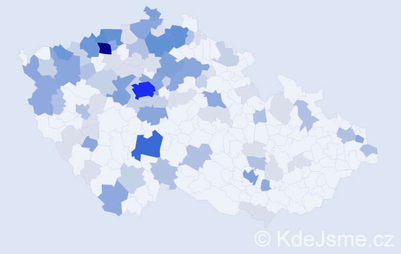 Příjmení: 'Kovačová', počet výskytů 284 v celé ČR