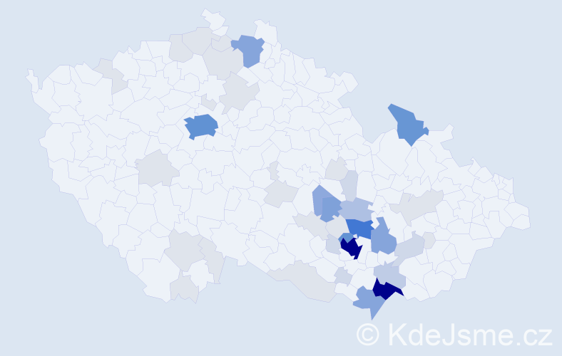 Příjmení: 'Čuprová', počet výskytů 179 v celé ČR