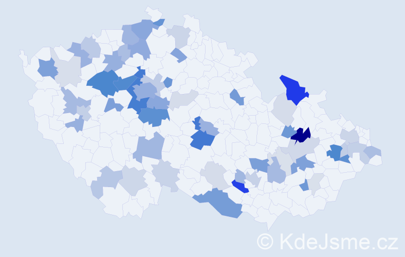 Příjmení: 'Kotouč', počet výskytů 202 v celé ČR