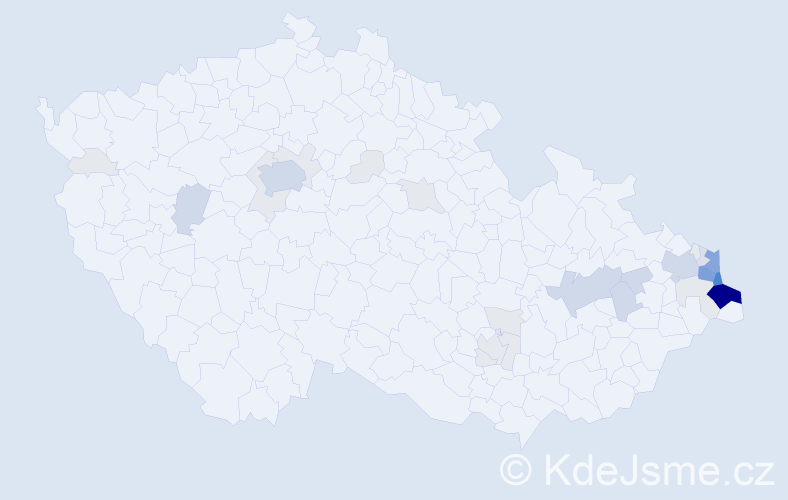 Příjmení: 'Niemiec', počet výskytů 124 v celé ČR