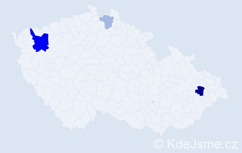 Příjmení: 'Odelga', počet výskytů 8 v celé ČR