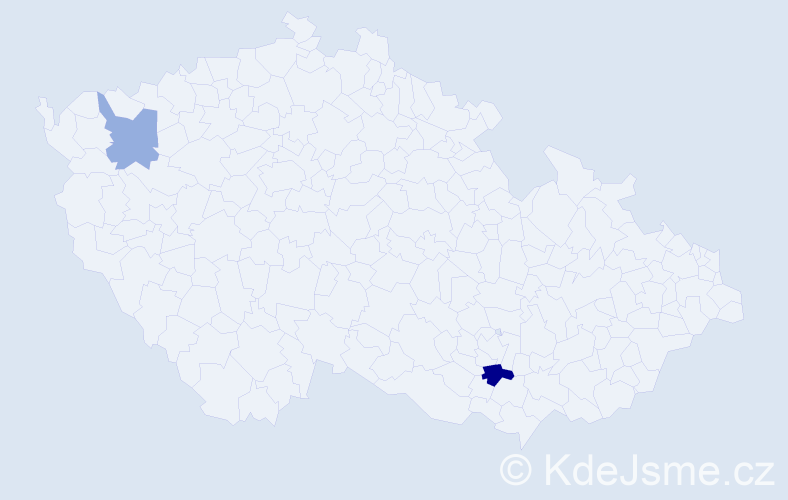 Příjmení: 'Mantulenko', počet výskytů 3 v celé ČR